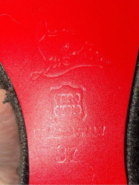 Christian Louboutin Black Studded Espadrille Wedge Sandals - Picture 5 of 5